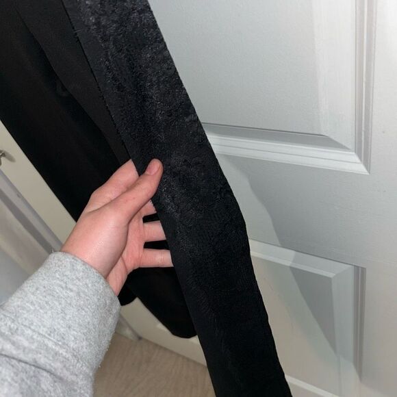 Bebe NWT Black Lace Short Sleeve Evening Jumpsuit - Picture 5 of 9